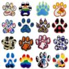 oly-90ff5b181bef9b4782f3aeaa9f71806d Wholesale Colorful Bear Paw Embroidery Iron-On Patch Bag Decorative Accessory DIY Craft Gift