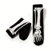 Wholesale Halloween Skeleton Cartoon Print Polyester Cotton Blend Mid Calf Socks for Men Women Gift
