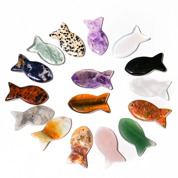 Wholesale Jade Fish Shape Pendant Decorative Accessory for DIY Jewelry and Keychain