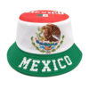 Wholesale Mexico Flag Pattern Double Sided Bucket Hat Outdoor Sun Protection Trendy Headwear