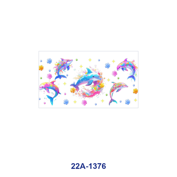 oly-9185157528db31151b96172a6e8dc7a2 Wholesale 5pcs Rainbow Neon Gradient Cute Dolphin Floral Dot Star Moon Ocean Mixed Decor Prints 16oz Cup UV DTF Wraps
