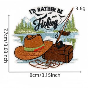 Fishing theme cloth sticker 7 #