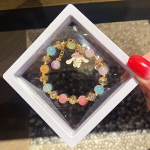 Pink Hat Jade Poodle Ice Bracelet Boxed