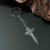 Wholesale Vintage 3D Cross Keychain Pendant Punk Style Metal Key Ring Accessory