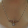 Wholesale Alloy Hollow Bat Pendant Necklace Chic Heart Shape Jewelry Accessory for Women