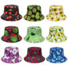 Wholesale Double Sided Watermelon Print Bucket Hat for Summer Vacation Beach Sun Protection