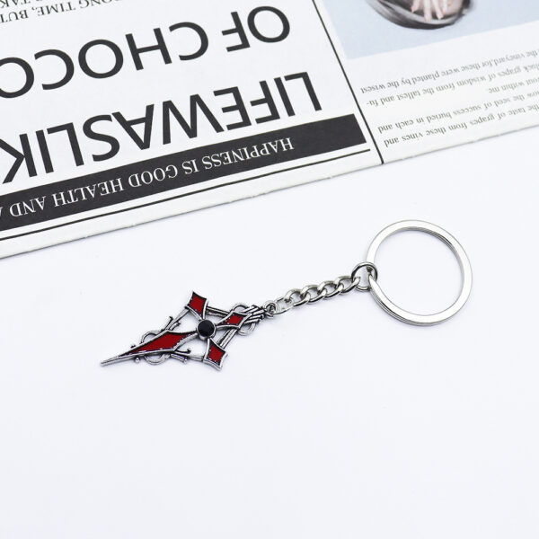 Wholesale Stylish Wine Red Gothic Cross Keychain Pendant Car Key Bag Charm