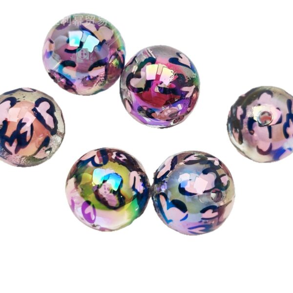 oly-9209c3f08c0e436e4460a3d54fd53db0 Wholesale Leopard Print Acrylic Loose Beads Red DIY Phone Charm and Bag Charm Jewelry Accessory