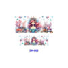 Wholesale 8pcs Watercolor Fairytale Maiden Heart Snow Coral Musical Decor Mini Cup Keychain Sticker OLY Exclusive