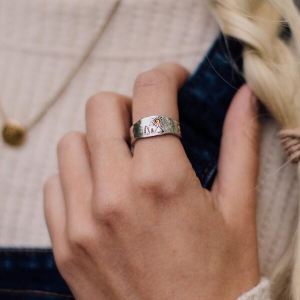 Wholesale Alloy Ring Retro Sunset Valley Design Boutique Resale Wedding Gift