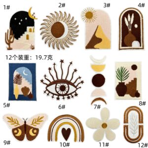 Solid color bohemia cloth patch set of 12 pieces