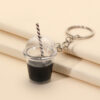 Wholesale Korean Style Pearl Milk Tea Cup Keychain Fashion Bag Charm Decorative Accessory