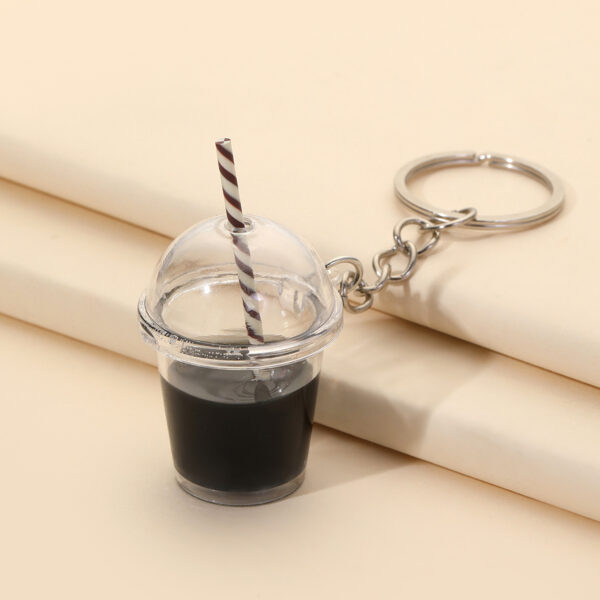 Wholesale Korean Style Pearl Milk Tea Cup Keychain Fashion Bag Charm Decorative Accessory