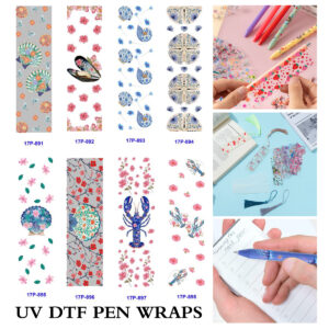 oly-922a58fa88aa49565179a6e2d7ed1175 Wholesale 2/8/16pcs UV DTF Stickers Summer Seashell Floral Natural Patterns Pen and Bookmark Stickers
