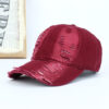 Wholesale Watermelon Red Retro Distressed Baseball Cap Fashion Accessory Boutique Resale