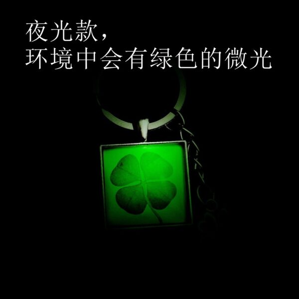 oly-92359e42c8f18544cb9500c857c6fcaf Wholesale Luminous Four Leaf Clover Keychain Pendant Fashion Jewelry Accessory for Gift or Boutique