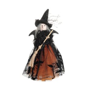 Orange witch ornament
