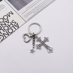 Wholesale Alloy Cross Butterfly Keychain Pendant Y2K Retro Trendy Bag Charm for Women