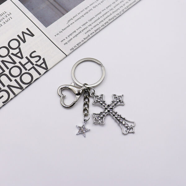 Wholesale Alloy Cross Butterfly Keychain Pendant Y2K Retro Trendy Bag Charm for Women