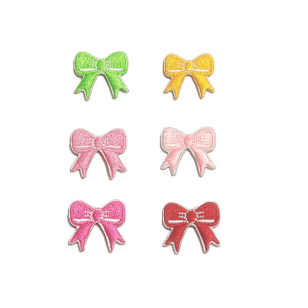 Wholesale Self-Adhesive Embroidery Bowknot Patches, Cute Cartoon Design, Fashion Accessory for Clothing DIY, Boutique Gift