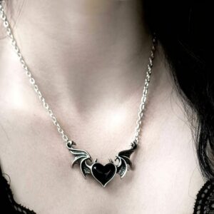 oly-924293ea366e2dc744cea6c0e8075cae Wholesale Devil Heart Pendant Necklace Gothic Chic Jewelry Accessory for Boutique Resale