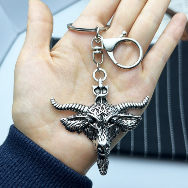 Wholesale Punk Skull Goat Head Devil Keychain Pendant Fashion Accessory for Boutique Resale