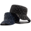 Wholesale Vintage Rivet Decorative Flat Top Military Cap Hat, Adjustable Sun Protection Navy Blue