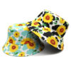 Wholesale Chic Double Sided Cow Print and Sunflower Bucket Hat Sun Protection for Outdoor Gift