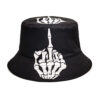 oly-9278fcf91bfebc019cb42072291d6935 Wholesale Skull Fingers Pattern Fisherman Hat Reversible Outdoor Sun Hat for Men Women Fashion Accessory for Daily Use