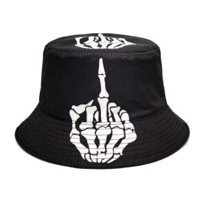 oly-9278fcf91bfebc019cb42072291d6935 Wholesale Skull Fingers Pattern Fisherman Hat Reversible Outdoor Sun Hat for Men Women Fashion Accessory for Daily Use