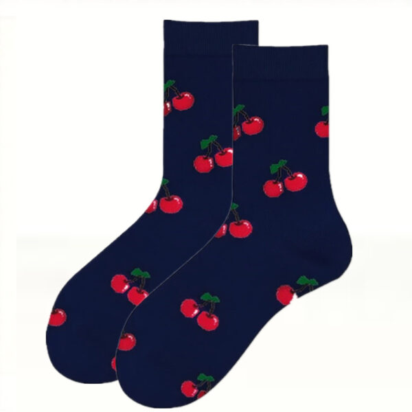 Wholesale Cotton Socks with Fruit Cherry Pattern for Everyday Casual Wear Fashion Accessory
