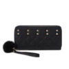 Wholesale PU Leather Studded Wallet with Furry Ball Charm for Women Everyday Use