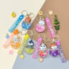 Wholesale Acrylic Oil Filled Quicksand Small Animal Keychain Bag Charm Car Key Accessory Gift Boutique Resale