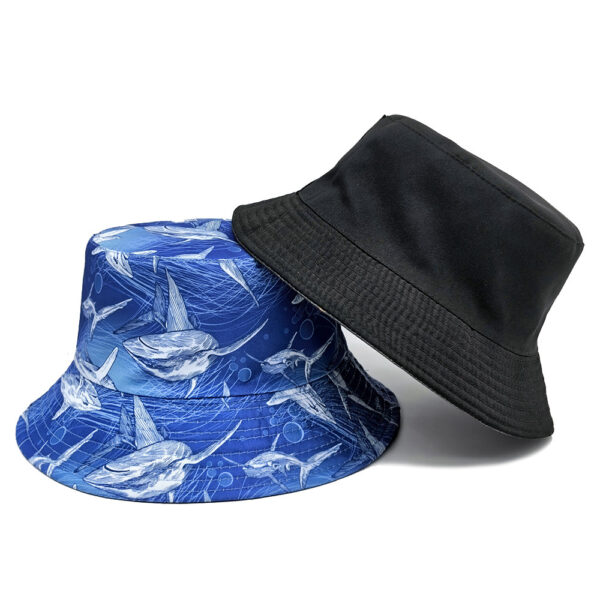 Wholesale Shark Print Bucket Hat Double Sided Sun Protection Hat for Men Women