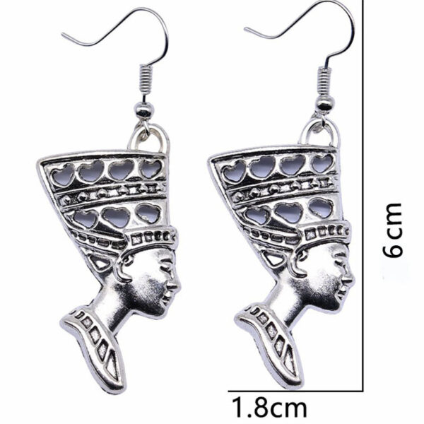 Wholesale Vintage Egyptian Queen Drop Earrings Gold Alloy Electroplated Party Wear Jewelry Accessory