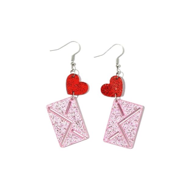 oly-92da14a45d7c93b7e22c6381fbe65af1 Wholesale Stylish Acrylic Heart Envelope 2D Earrings Valentine's Day Fashion Accessory Gift