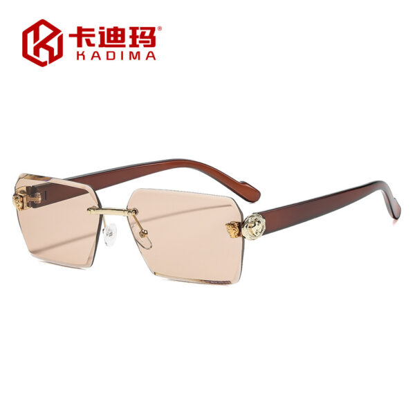 oly-92ee411695d226bb239e54462aa84c21 Wholesale Chic Rimless Cut Edge Square Sunglasses UV400 for Travel and Daily Use