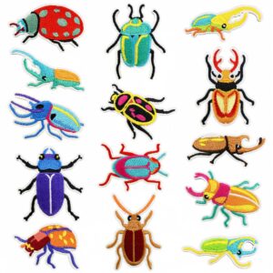 oly-9333d9f0bb4335723e048311deb162d2 Wholesale Colorful Cartoon Insect Embroidered Patches 14-Piece Set for Clothing Bag Decoration Iron-On DIY Craft Supply
