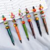 oly-935b28163278b54b818a08450e854bd0 Wholesale Hand Painted Beaded Christmas Magic Wand Pen with Rotating Tip Multi Color Elk Tree Design Party Favor