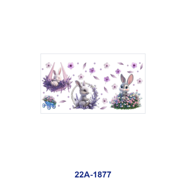 oly-9362d4cd336c61e7df23e176a78cacd2 Wholesale 5pcs Spring Pastel Cute Cartoon Rabbit Figure Lavender Flower Leaf Cloud Hot Air Balloon Mixed Decor Prints 16oz Cup UV DTF Wraps