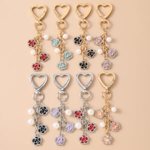 Wholesale Pearl and Rhinestone Keychain Bag Charm Fashion Accessory for Gift Boutique Resale