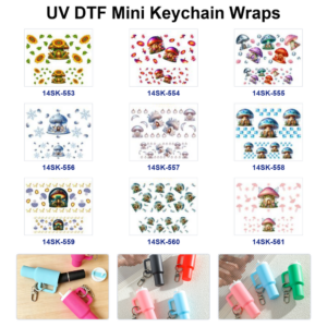 Wholesale 2/4/8pcs Fantasy Fairy Mushroom Cottage Print Mini Cup Keychain Sticker
