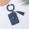 oly-93b205abacce4279fc62308df7c33034 Wholesale PU Leather Tassel Keychain Wallet with Silicone Beads Card Holder for Women