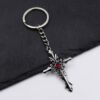 Wholesale Vampire Diary Cross Keychain Pendant, Zinc Alloy White Decorative Resale Accessory OLY Exclusive