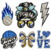 oly-93be2d6c8aa4fd1706c1b90d6bad0004 Wholesale Cartoon Volleyball Embroidered Patch Blue Glitter Iron-On Decorative DIY Accessory