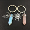 Wholesale 2 Pcs European Style Sun and Moon Alloy Keychain Decorative Key Ring for Bag Charm