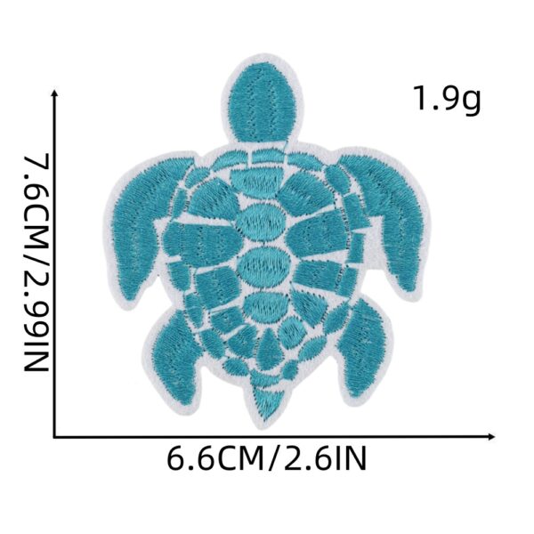 Wholesale Decorative Turtle Embroidery Patch Polyester Thread For Clothing Boutique