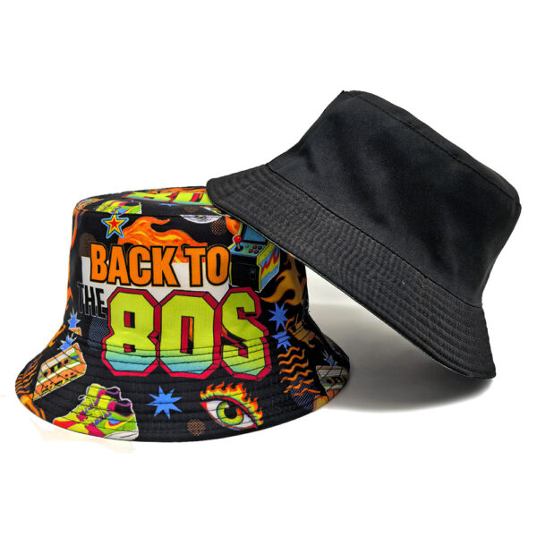 Wholesale Retro Printed Bucket Hat for Women 80s Cartoon Style Sun Protection Fashion Accessory