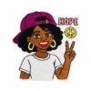 oly-94589cf7c1a48f20ff7666e0b34d173d Wholesale Chic Black Girl Applique Patches Set - 16 Pcs Polyester Thread Fashion Accessory