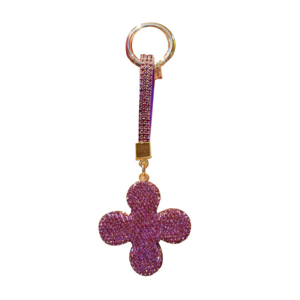Wholesale Four Leaf Clover Crystal Bag Charm Keychain Wedding Gift Jewelry Accessory